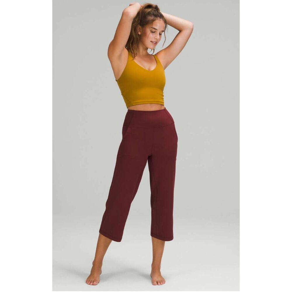 Lululemon Align High-Rise Wide Leg Crop 23" maroon - Picture 2 of 3